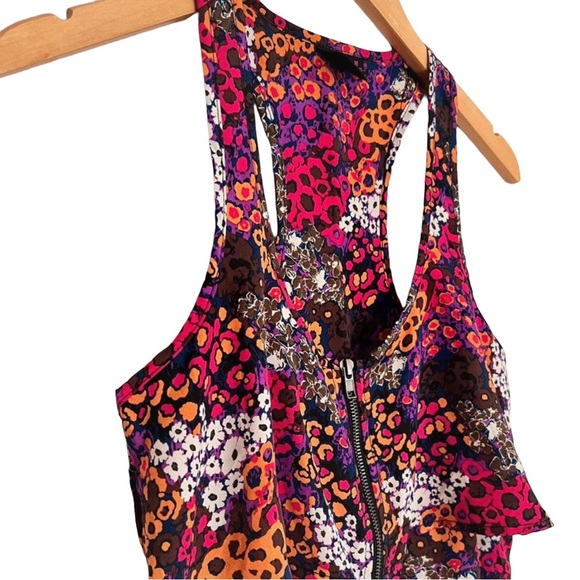 Material Girl Size M Pink, Orange, White, Purple Zip Down Tank Top - Picture 3 of 4